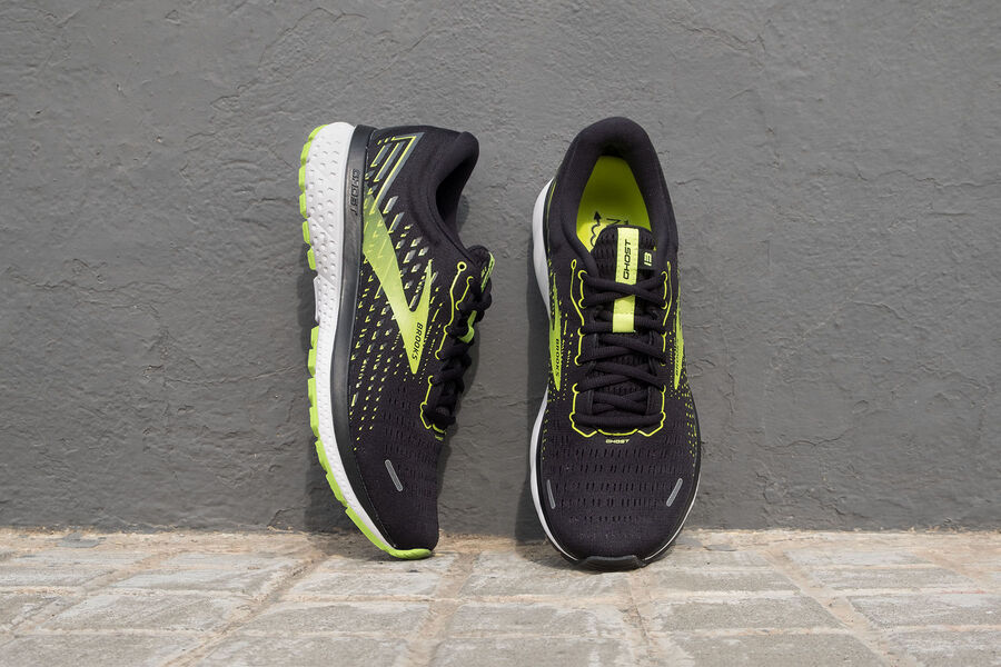 Brooks Ghost 13 Road Loopschoenen Heren - Zwart/Groen - 308912GWD